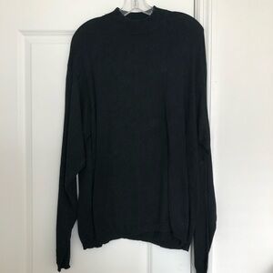 Perry Ellis Silk Blend Black Mock Turtleneck Sweater